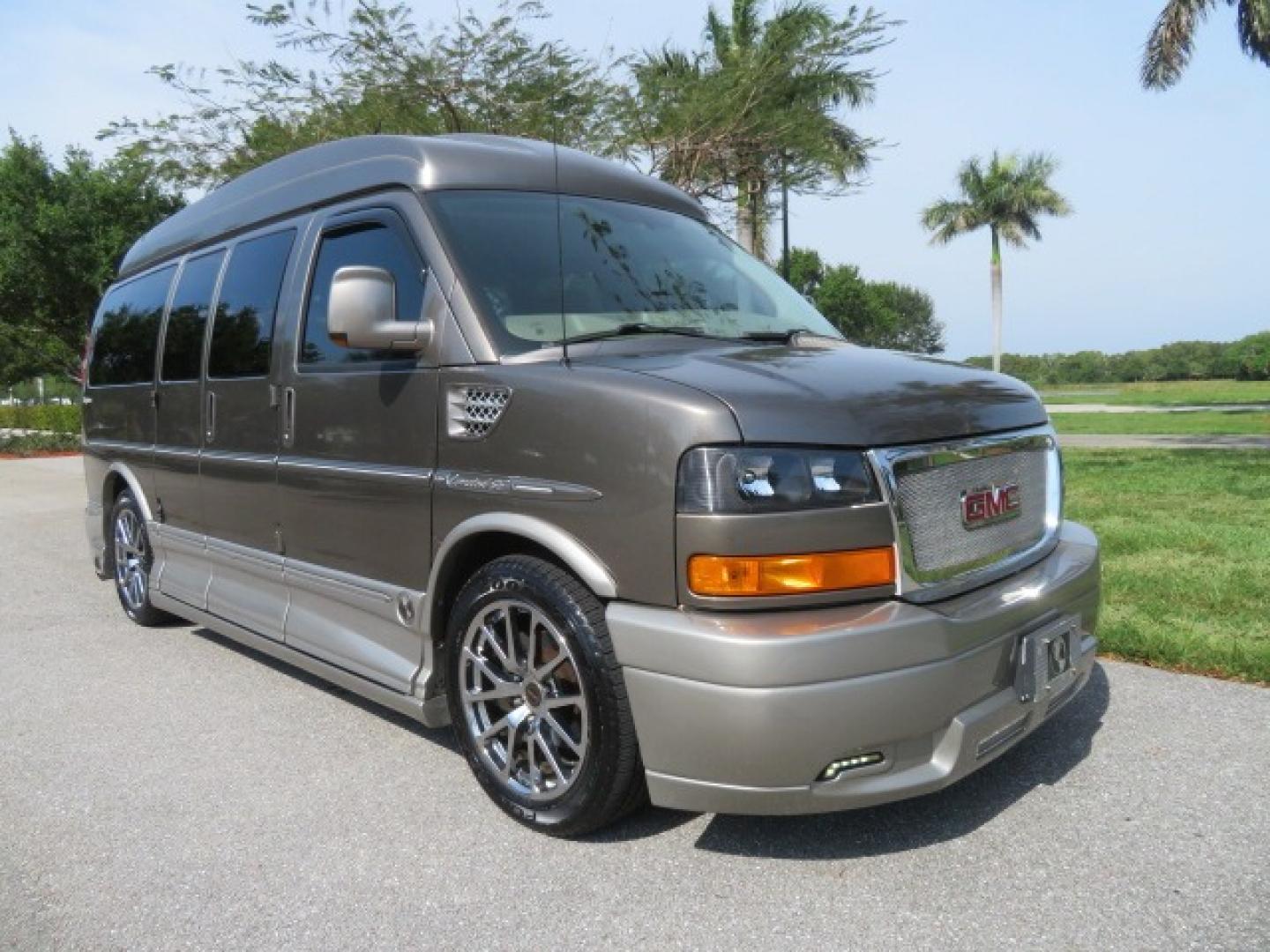 2013 /Beige Two Tone GMC Savana RV G1500 3LT (1GDS7DC45D1) with an 5.3L V8 OHV 16V engine, 4-Speed Automatic transmission, located at 4301 Oak Circle #19, Boca Raton, FL, 33431, (954) 561-2499, 26.388861, -80.084038 - You are looking at a Gorgeous 2013 GMC Savana 1500 High Top Conversion Van Explorer Limited SE Package Handicap Wheelchair Conversion Van with 72K Original Miles, Side Entry Braun Millennium Series Wheelchair Lift, Rubber Floor, Q-Straint Tie Down System, Navigation, Back Up Camera, Huge flat Screen - Photo#8